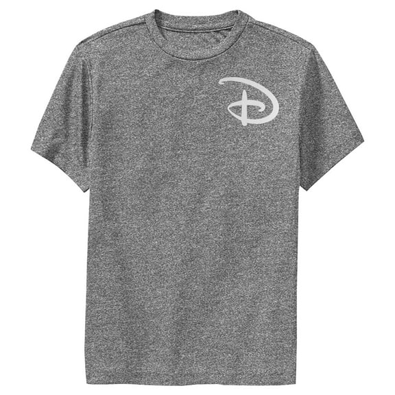 Boy's Disney Classic D Letter Pocket Print Performance Graphic Tee Charcoal Heather Small