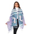 thumbnail image 3 of FORMRS Womens Scarf Winter Soft Long Big Warm Shawls Wrap Tassel Scarves, Purple Night Deer, 3 of 9
