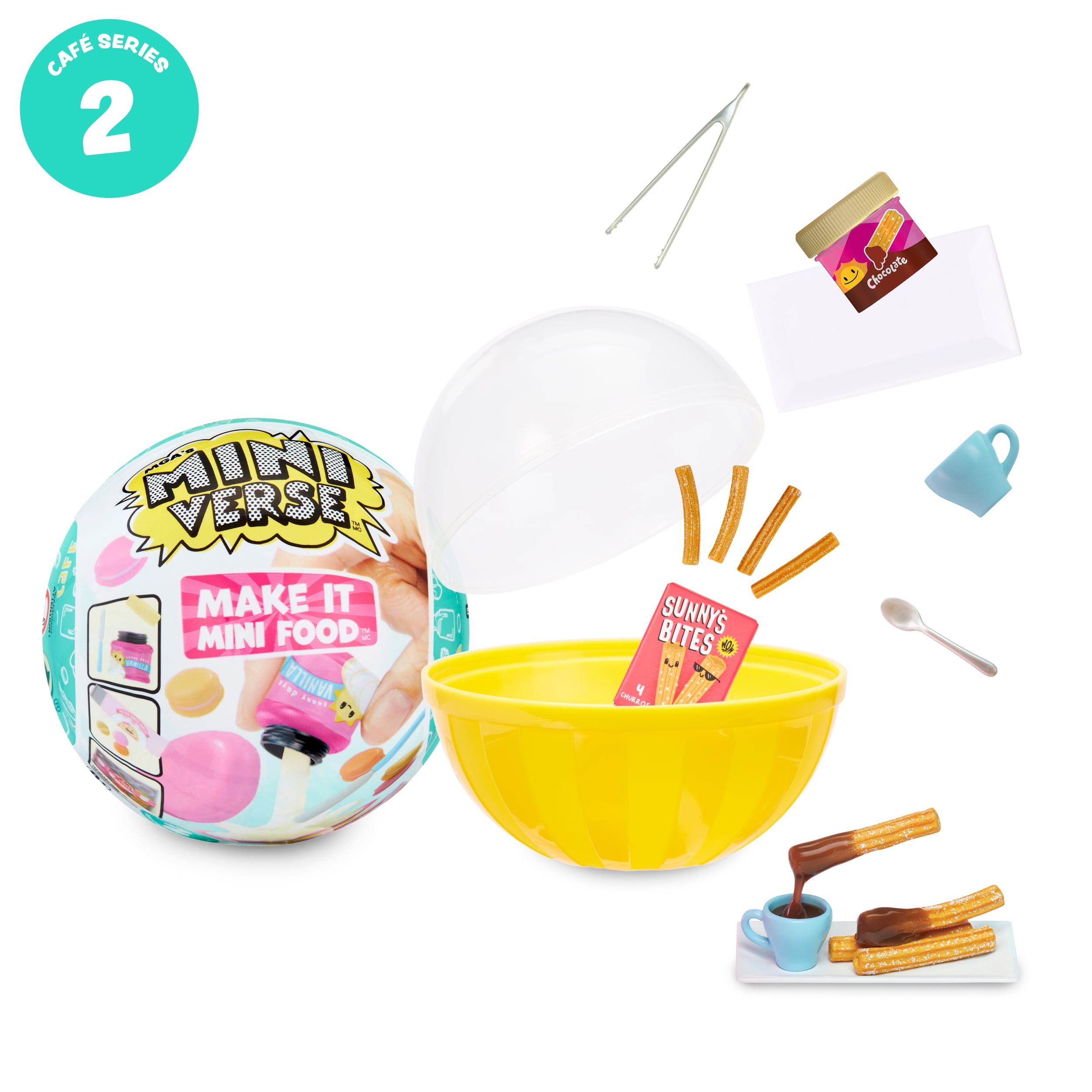 MGA's Miniverse Make It Mini Food Cafe Series 2 Mini Collectibles (2 Pack),  Mystery Blind Packaging, DIY, Resin Play, Replica Food, NOT Edible
