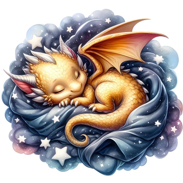 Kit de pintura por números sobre lienzo, arte al óleo artesanal, decoración de pared de dragón durmiente, 30x30cm