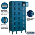 thumbnail image 3 of 12" Wide Six Tier Box Style Vented Metal Locker - 3 Wide - 6 Feet High - 18 Inches Deep - Blue - Assembled, 3 of 3