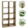 thumbnail image 4 of 8-Cube Storage Organizer,Open Back Decorative Bookshelves,Natural 01, 4 of 7