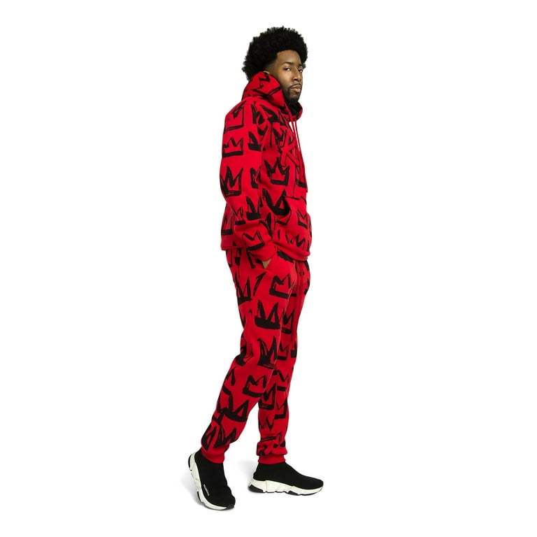 Lui Classificeren Oceaan G-Style USA Men's King Crown Fleece Tracksuit Set - Pullover Hoodie and  Sweatpants ST873 - Red - Medium - Walmart.com