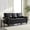 Black, variant on 59" Brown Faux Leather Loveseat with Hidden Storage and Plush Comfort