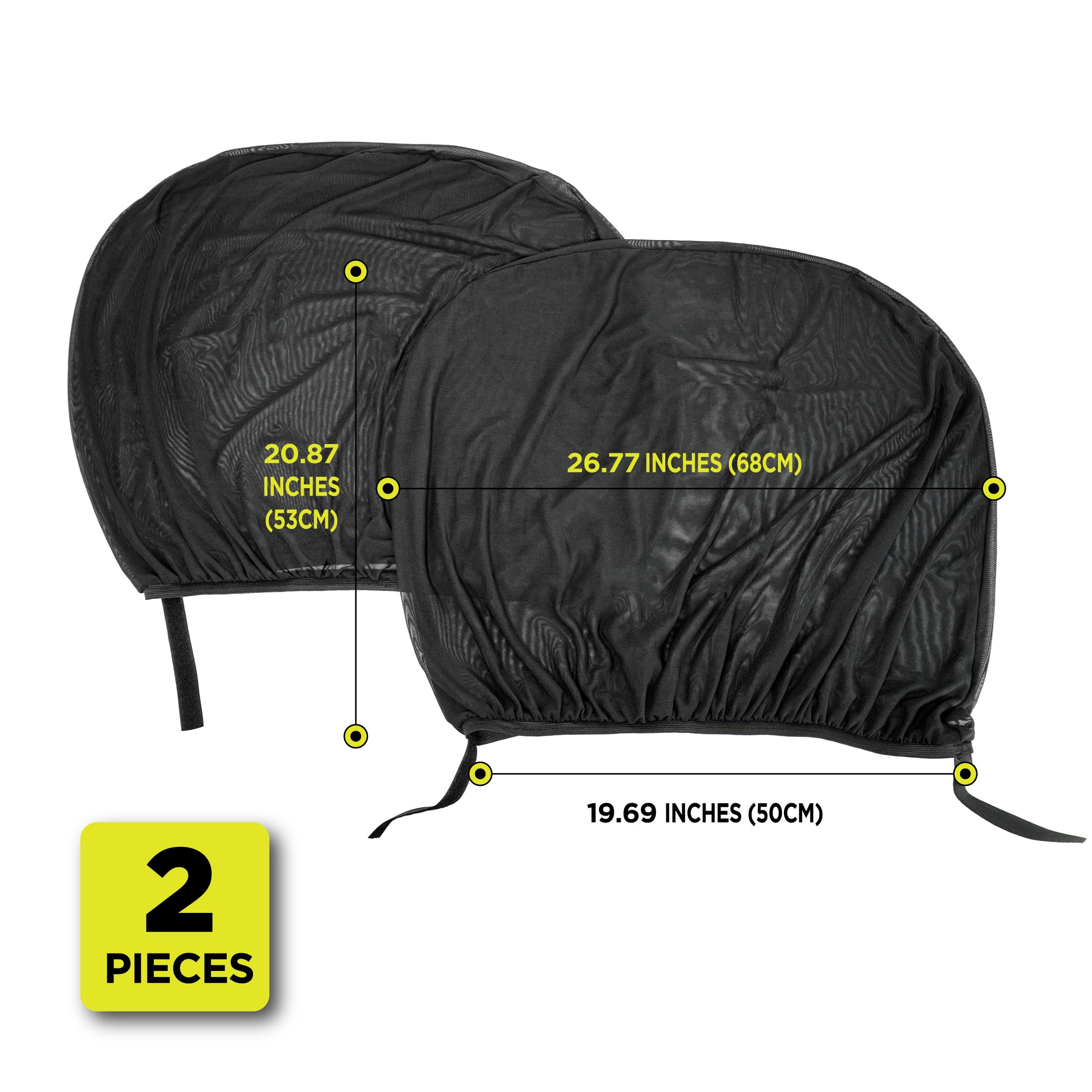 Auto Drive Fit Over Shade For Car Window 1Pair Pack 50X53cm
