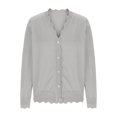 thumbnail image 7 of zaveiop Cardigan Sweaters for Women 2025 Long Sleeve Lightweight Button Down Tops V-Neck Knit Fall Winter Clothes (Grey, L), 7 of 7