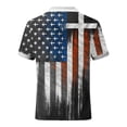 thumbnail image 5 of YDLCAFD Male Summer Independence Day Zipper Tops Holiday Celebration Full Print Short Sleeve Blouse, 5 of 5