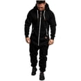 thumbnail image 1 of Goocheer Men Hooded Jumpsuit,Zipper Closure Kangaroo Pocket Ribbed Clothing, 1 of 6