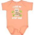 thumbnail image 3 of Inktastic Cute Sloth I Love My Step Dad with Green Leaves Boys or Girls Baby Bodysuit, 3 of 5
