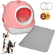 thumbnail image 1 of Arenero cerrado KE WOOW para Gato Grande Caja de Arena Ambiente Cerrado color rosa, 1 of 11