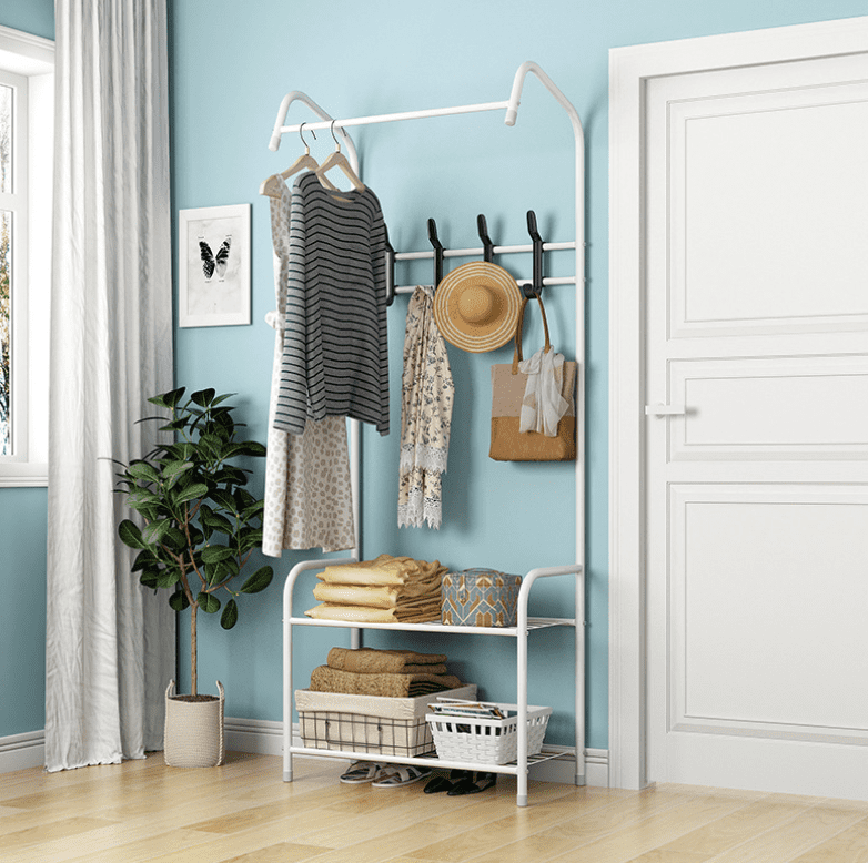 Jadeshay 3Tier Clothes Rack, Portable Freestanding Garment Rack Shoe