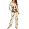 thumbnail image 2 of Garronmavis Christmas Highland Cow 2 Piece Pajama Set for Women Button Down Long Sleeve Winter Sleepwear Soft Comfy Loungewear Night Shirt and Pants Set, 2 of 7