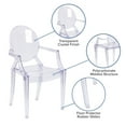 thumbnail image 2 of Chaise fantôme avec appuis-bras en cristal transparent, 2 of 9