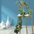 thumbnail image 4 of Guirnalda de eucalipto artificial verde vintage de 6,5 pies, 164 hojas hechas a mano, seda ecológica y plástico con soporte de alambre, perfecta para centros de mesa de boda hechos a mano, decoración, 4 of 8