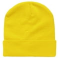 thumbnail image 2 of Falari Men Women Knitted Skully Beanie Hat Ski Cap Plain Solid Color Warm Great for Winter Yellow, 2 of 4