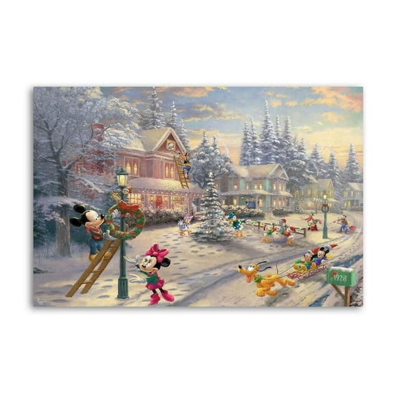 Mickeys & Minnies Victorian Christmas Canvas Wall Art Prints Poster Gifts Photo Picture Painting Posters Room Decor Home Decorative 16x24inch(40x60cm)