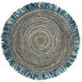 thumbnail image 2 of SAFAVIEH Cape Cod Victoria Braided Area Rug, 8' x 8' Round, Ivory/Denim, 2 of 5