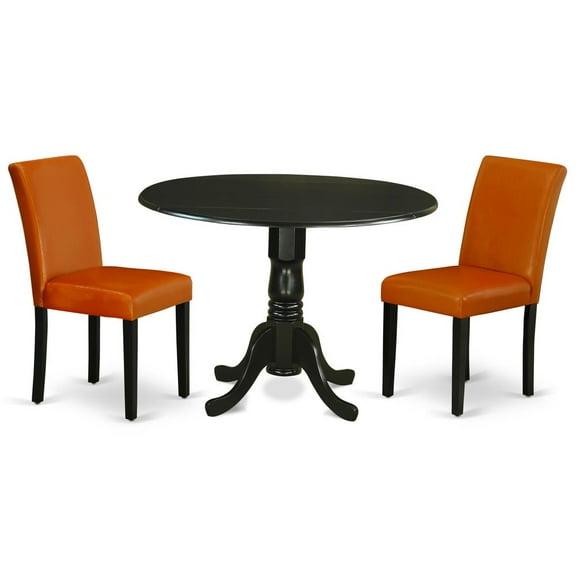 East West Furniture Dining Room Set Black, DLAB3-BLK-61