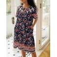 thumbnail image 3 of Ekouaer House Dress for Women Button Down Nightgown Short Sleeve Housecoat with pockets, 3 of 8