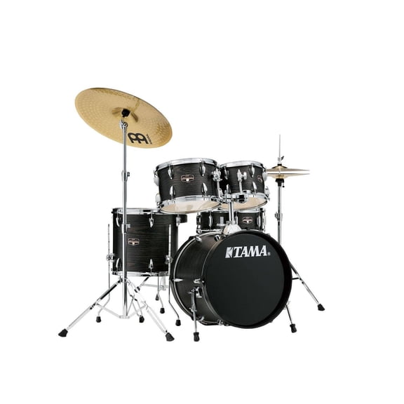 Tama Imperialstar 5-Piece Complete Drum Set w/ Meinl HCS Cymbals - 18" Bass (Black Oak Wrap)