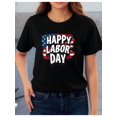 thumbnail image 1 of Women'S Labor Day Happy T-Shirt - Patriotic American Flag Design, Casual Short-Sleeved, Summer Outfits For Women, Women Tops, 1 of 6