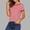 Red, variant on Women's Casual Short Sleeve Striped Shirt Loose Fit Crew Neck T Shirt Basic Pullover Tops for Summer Yellow