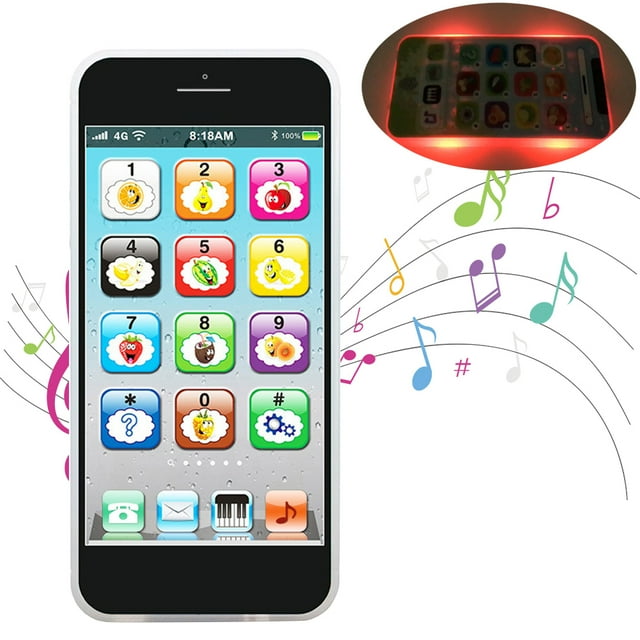 1Pcs USB Charging Baby Music Phone Toy, Touch Screen Charging English Early Education Machine Learning Toy