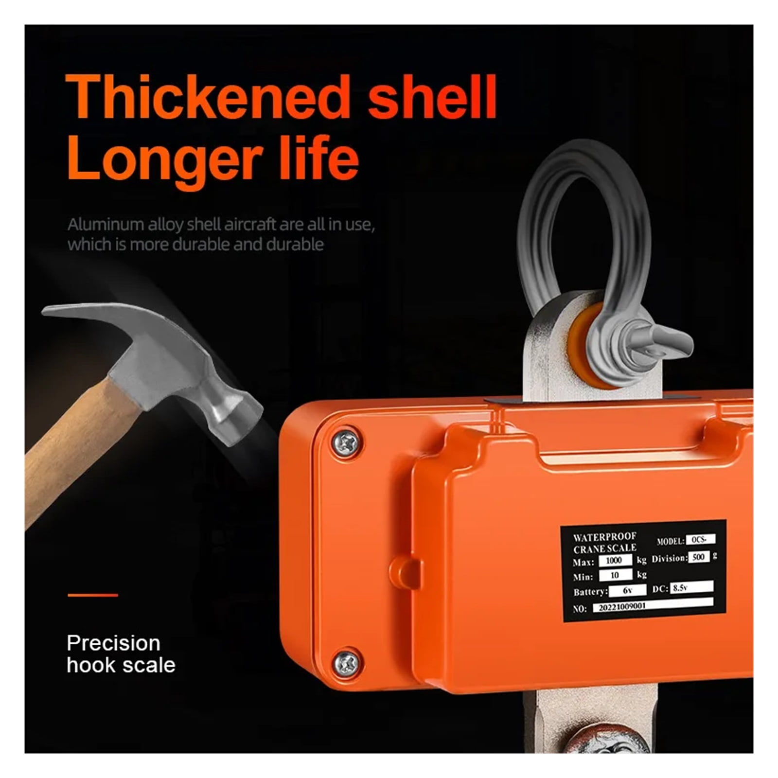 Waterproof Crane Scale 1500kg/500kg Digital LCD Hanging Scales 65ft Wireless Control Heavy Duty Industrial Hook Weight Tools ,Precise & Responsive