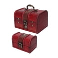 thumbnail image 4 of Boîte à Trésors, Rouge 2 Pcs Coffre au Trésor en Bois Multi-Usage pour Table, 4 of 8