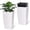 White, variant on Memoryfield 30" Tall Planters, Set of 2 Large Indoor/Outdoor Planter Pots with Drainage Holes, Water Level Indicator & Removable Inner Bucket, Black