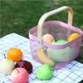 thumbnail image 3 of mmirethe Steel Storage Basket Metal Fruit Basket with Handle Kitchen Food Container Light Green, 3 of 4