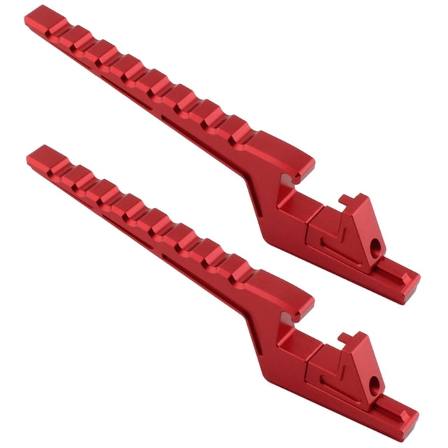 2 piezas de reposapiés universales para pasajeros, soporte de montaje de pedales, piezas modificadas hechas de Rojo