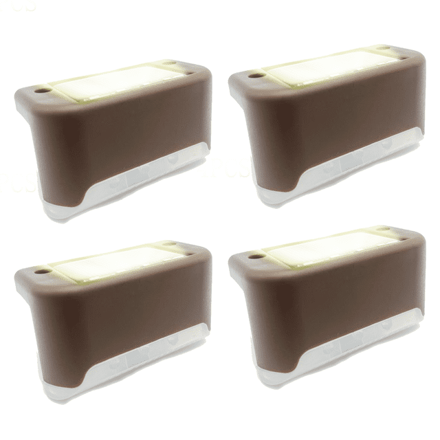 4-Pack Solar Step Lights - For Decks, Docks, Steps, Porches, Passages, Stairs, Railings