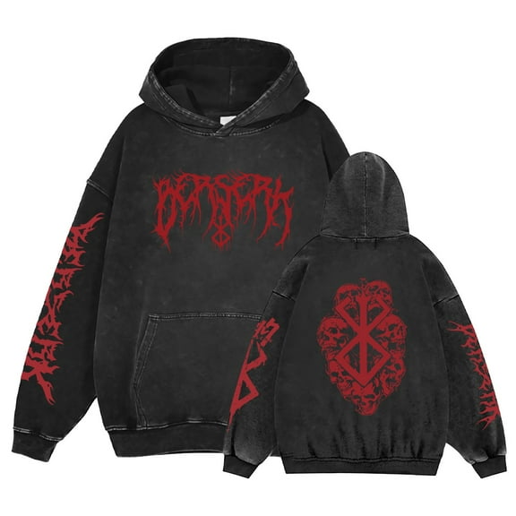 Fosskos Anime Merch Berserk Hoodie 3D Japanese Cosplay Sweatshirts Pullover Hooded Sweater for Adult Men Women