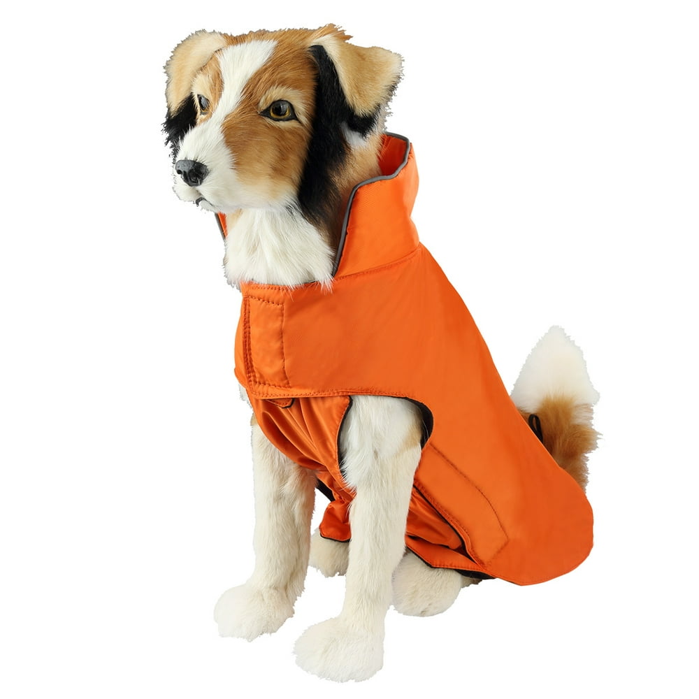 Dog Coat Waterproof Nylon Fleece Lined Jacket Reflective Dog Jacket