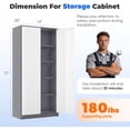 thumbnail image 5 of SOLAURA Metal Storage Office Cabinets with Locking Doors and Adjustable Shelves, 71 inch Tall Steel Storage Cabinet for Office, Home (Gray White), 5 of 9