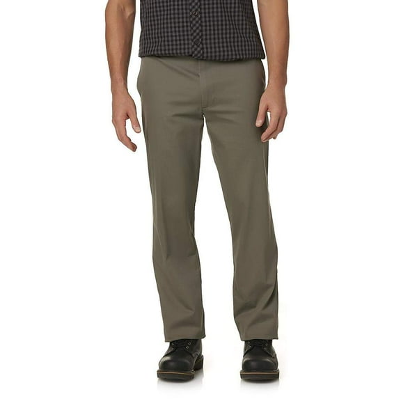 Wrangler Men's Performance Series Straight Leg Pants with Comfort Flex Waistband (Grey Green, 30W x 32L)