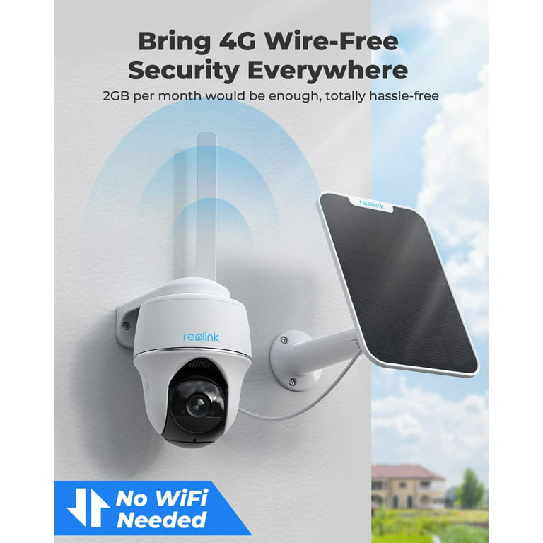 HD Vision, 2K Card Cloud/SD Support 4MP Camera, LTE Reolink Outdoor 3G/4G Solar-Powered Security