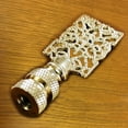 thumbnail image 2 of Royal Designs, Inc. Rectangle Center Cross Filigree 2.5 Inch Lamp Finial for Lamp Shade, F-5019PB-2, Polished Brass, Pack of 2, 2 of 4