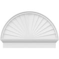 thumbnail image 3 of Ekena Millwork 34"W x 23-3/4"H x 2-3/4"P Half Round Sunburst Architectural Grade PVC Combination Pediment, 3 of 7
