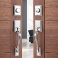 thumbnail image 1 of Ensemble de Poignées de Porte d'Entrée, Ensemble de Serrure de Porte d'Entrée en Nickel Satiné, Ensemble de Poignées d'Entrée avec Serrure, Pêne Dormant à Cylindre Simple et Poignée à Bouton, Réversible pour Portes Droitier et Gaucher (Antique_, 1 of 7