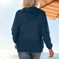thumbnail image 4 of Qiopertar Women's Short Sleeve Lightweight Sun Protection Jacket UPF Casual Hoodie Zippered Front with Pockets Spring Summer Beach Travel Cover Up, Navy XXL, 4 of 7