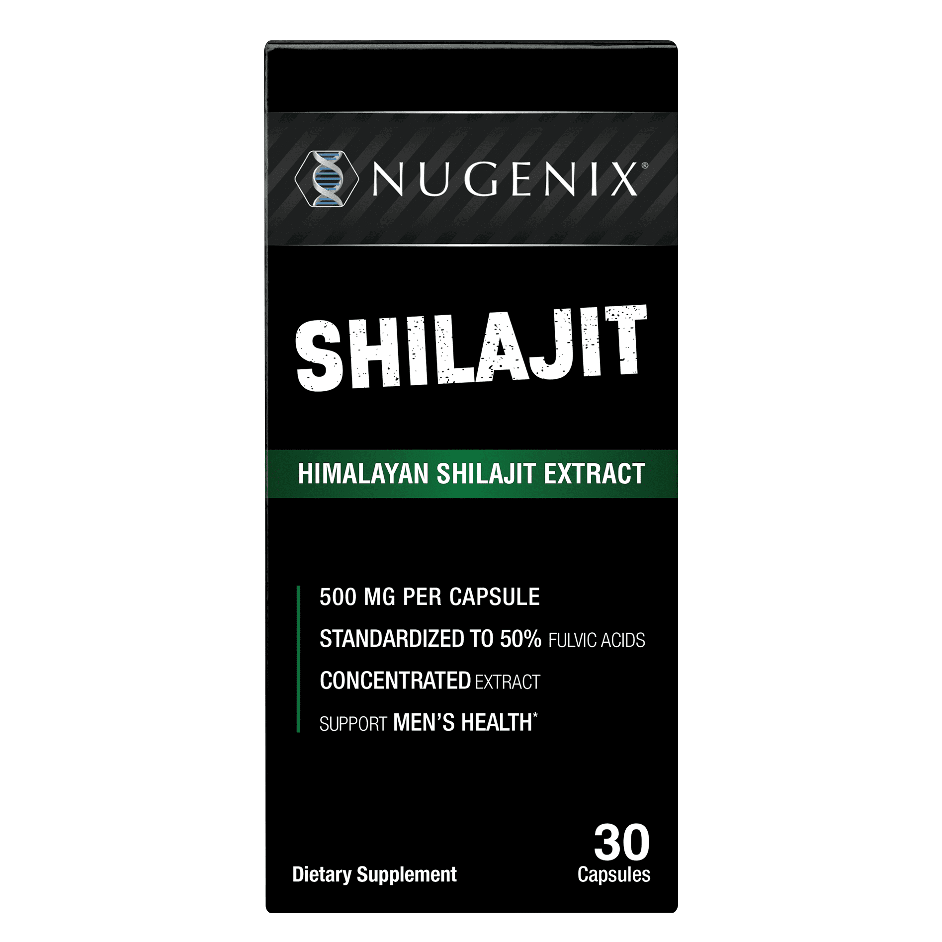 Nugenix® Shilajit 500mg, Himalayan Shilajit Extract for Men's Health, 50% Fulvic Acids, 30 Capsules