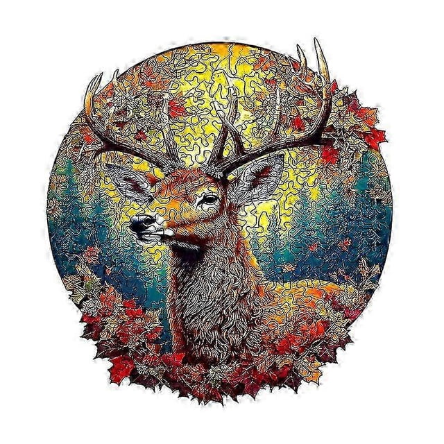 2025 (Elk)Wooden Puzzles for Adults (42x33cm, 220pcs),Unique Shape Puzzle Gifts, Wooden Puzzles for Family Game and Home Decor