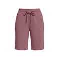 thumbnail image 5 of CQONEPT Women's Bermuda Sweat Shorts High Waisted Knee Length Shorts with 3 Pockets Drawstring Casual Athletic Shorts Pink S, 5 of 5