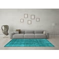 thumbnail image 3 of Ahgly Company Indoor Square Oriental Light Blue Industrial Area Rugs, 3' Square, 3 of 4