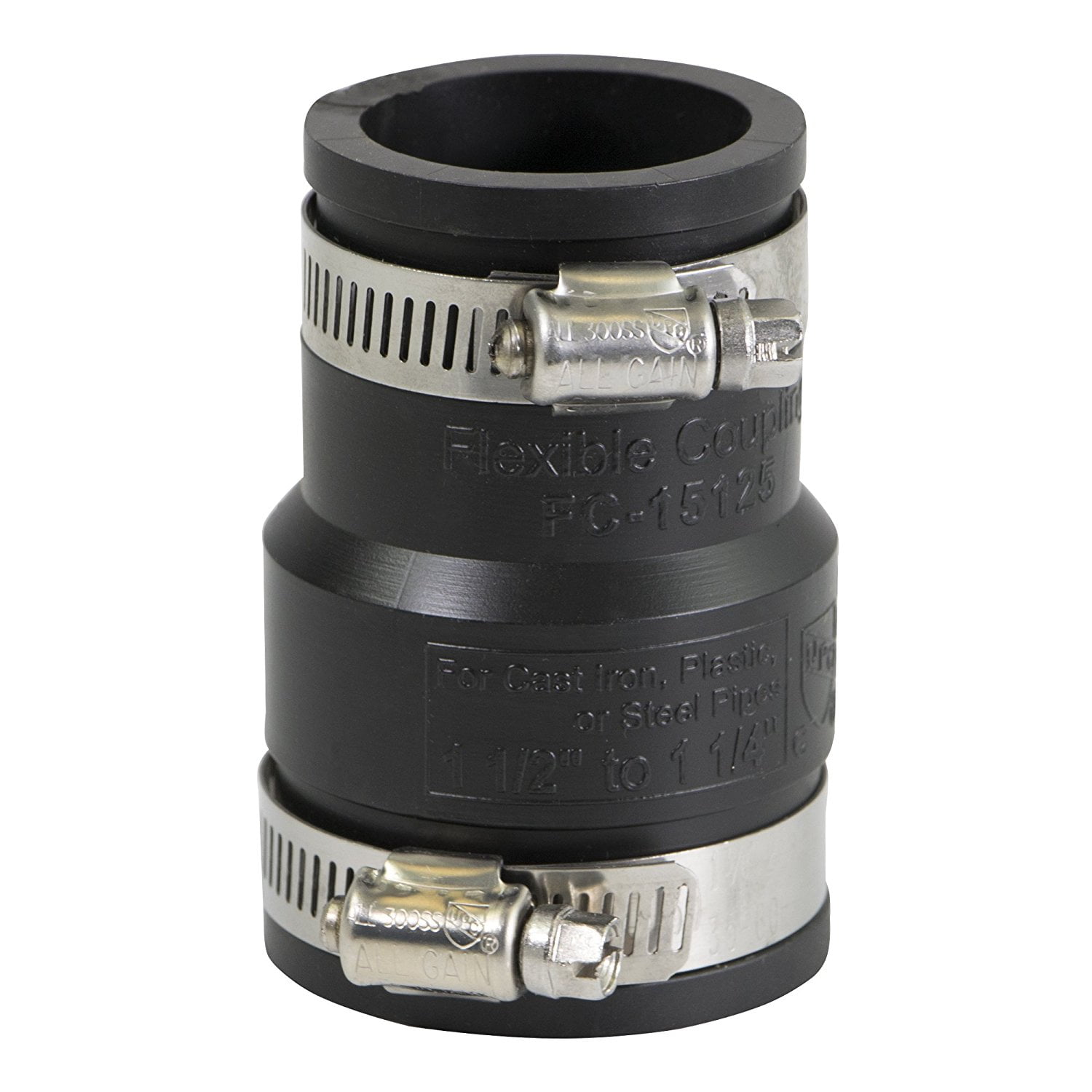 1-1/2 in. x 1-1/4 in. PVC Flexible Reducing Coupling with Stainless Steel clamps