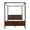 thumbnail image 5 of Clearance! Queen Size Canopy Platform Bed with Headboard and Footboard,Slat Support Leg - Brushed Espresso, 5 of 9