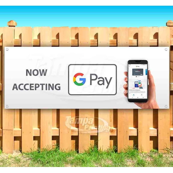 Now Accepting Online Pay 13 oz Vinyl Banner With Metal Grommets