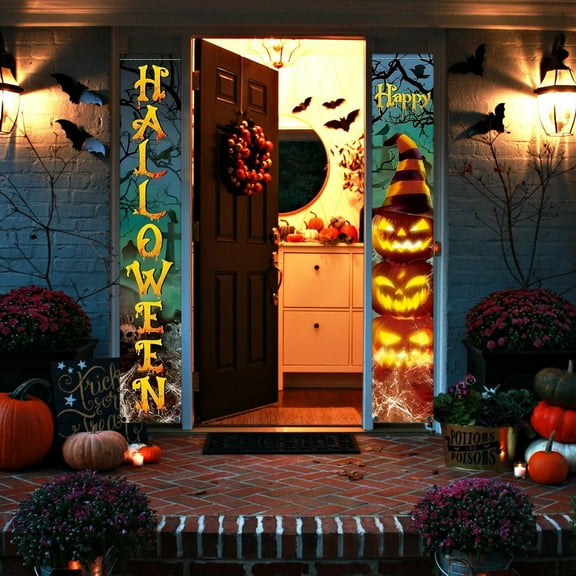 YIKA Halloween Decorations Halloween Couplet Party Door Curtain Carnival Party Layout Photo Couplet Halloween Decor Indoor A